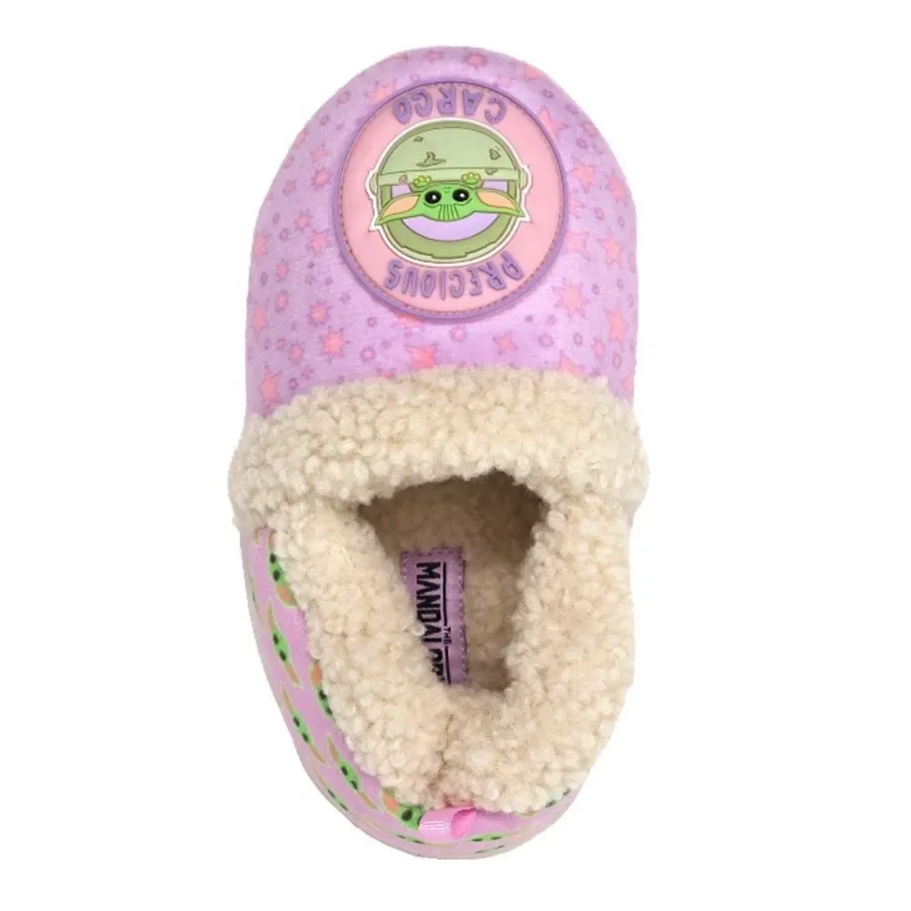 Toddler Girls Star Wars Mandalorian Grogu Plush Slippers Shoes Size 9/10